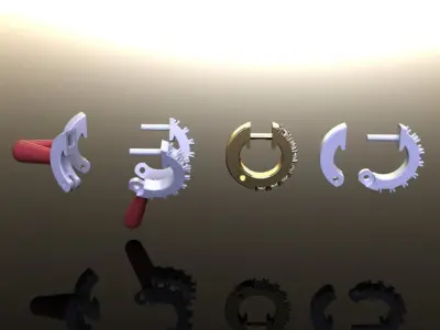 Small Size Diamond Dangle Hoop Earring 2MM 3D print model