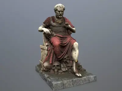 Man Statue Low-poly 3D model