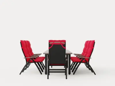 Hillerstorp Nydala Food Group 96x200 280 8 Position Chairs Low-poly 3D model