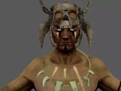 Forest Magic Man Rigged Low-poly 3D model