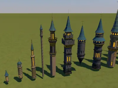 Disney Castle only objects pack 3D model