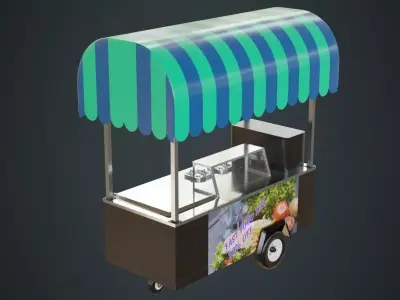 Food Cart 1A Low-poly 3D model
