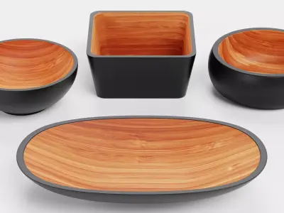 -Bamboo Bowls- Low-poly 3D model