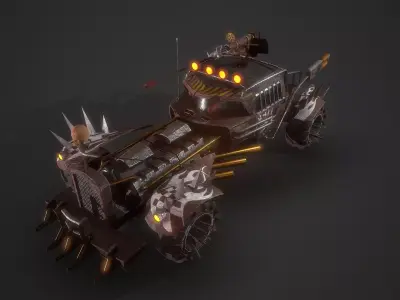 Apocalyptic Car Modular Pack Low-poly 3D model