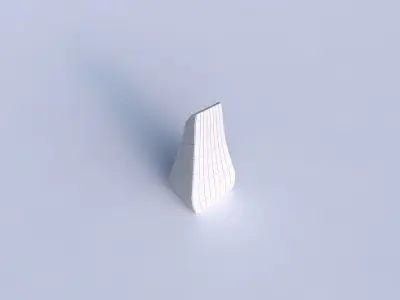 Vase top bent rectangle with grid plates 3D print model
