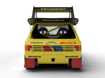 Peugeot 205  T16 Turbo Pikes Peak 1987 3d model 3D model