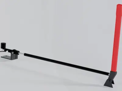 Hydraulic handbrake with extension rod Low-poly 3D model