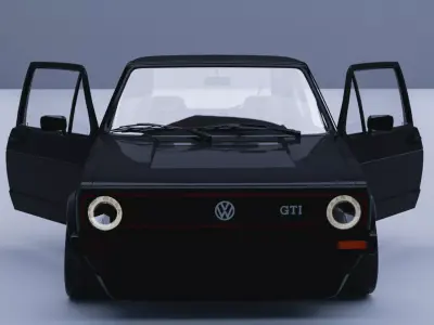 Volkswagen Golf GTI MK1 Low-poly 3D model