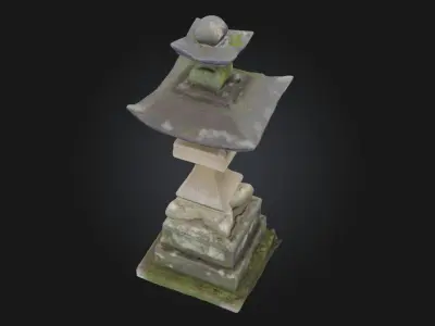 Stone Lantern Serenity Traditional Garden 3D model