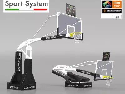 Portable basketball stand 3D model