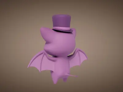 Rigged Cartoon Bat 3D model