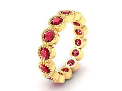Elegant Eternity Gemstone Ring for Women 463 3D print model