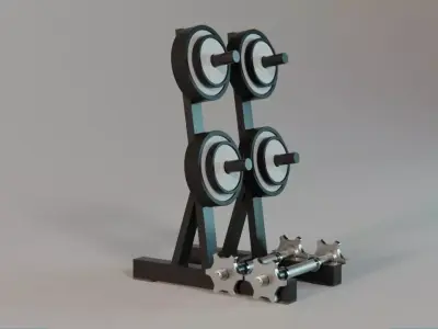 Adjustable Dumbbells Rack Weight Holder 3D model