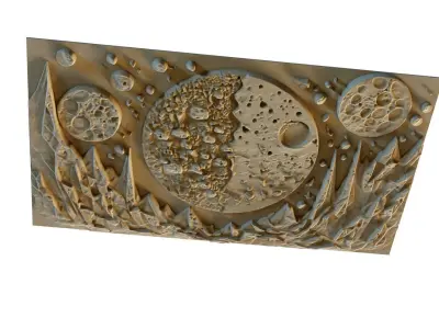 mural decor set wall panel 16 3D model