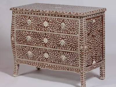 Emmiliano Wood Drawer Accent Chest 3D model