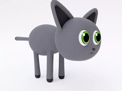 Cat cartoon 3d model 3D model