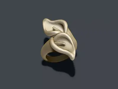 Calla Lily ring 3D print model