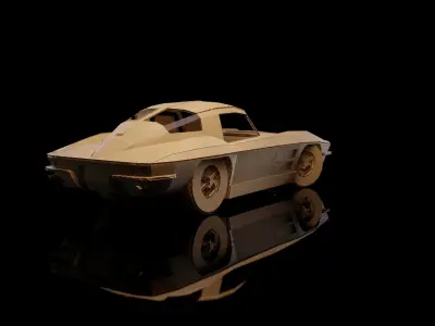 CHEVROLET CORVETTE C2 Sting Ray 1963 cardboard car 3D model