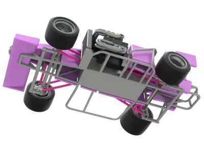 Supermodified front engine race car V2 Scale 1 to 25 3D print model