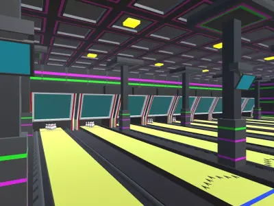 9t5 Low Poly Bowling Alley Low-poly 3D model