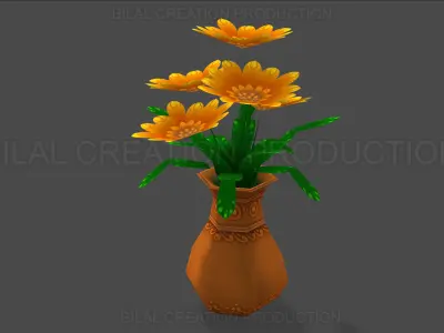 FLOWER POT Low-poly 3D model