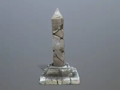 pillar Low-poly 3D model 6