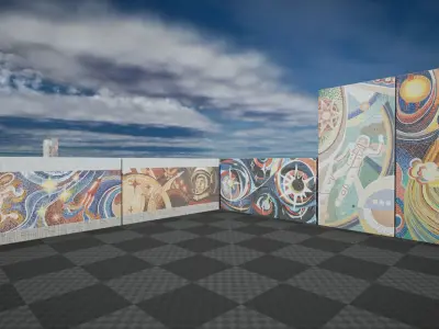 Soviet Mosaics Pack Low-poly 3D model