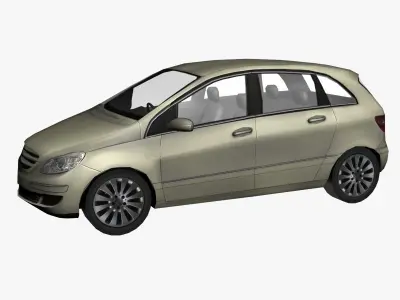 Low Poly Champagne Car Low-poly 3D model