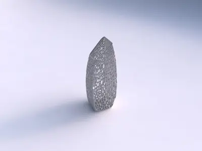 Vase bent rectangle with dense organic lattice 2 3D print model