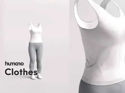 Woman sport outfit - clothes - leggings and top - 083-5399 3D model