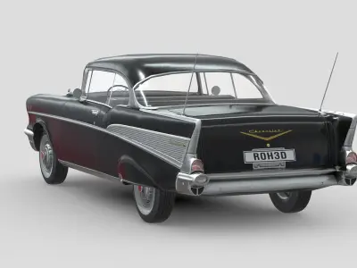 Chevrolet Bel Air 1957 Black Low-poly 3D model