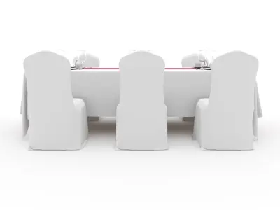 Banquet Table and Chair 96 3D model