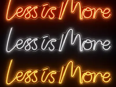 Less Is More Neon Sign 3D model