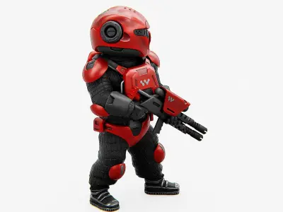 CYBER SOLDIER MECHA  Rigged for Unreal Engine - Unity - MIXAMO 3D model