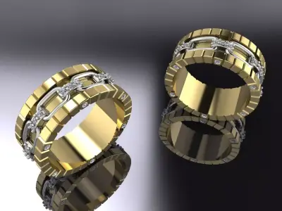 Jewelry Ring Gold 3D print model 61