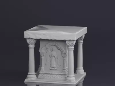 001575 Raw 3D scan of a church altar 3D model