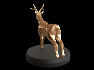 Parametric V Deer Low-poly 3D model