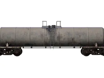 Oil Tank Train Car 3D model
