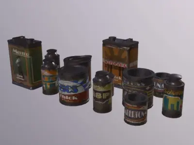 Paint Cans Low-poly 3D model