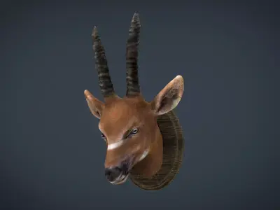 African Antelope mount Low-poly 3D model