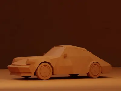 Low Poly Porsche 911 Turbo Low-poly 3D model