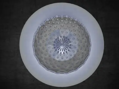 Dome pointed with octagonal pattern panels with glass Low-poly 3D model