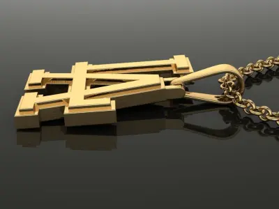 LA Dodgers Logo Pendant 3D print model