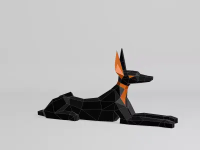 Polygonal Anubis Low-poly 3D model