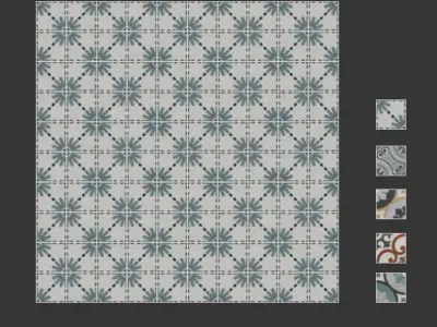 Lapaz Daisy  9x9 Matte Porcelain Tile 3D model