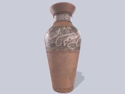 Clay pot Low-poly 3D model