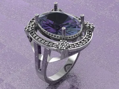 engagement ring 3D print model