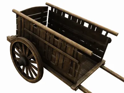 Medieval Cart  Low-poly 3D model Low-poly
