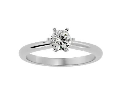 Solitaire ring model 3D print model 11