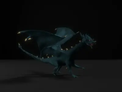 Blue Dragon Low-poly 3D model